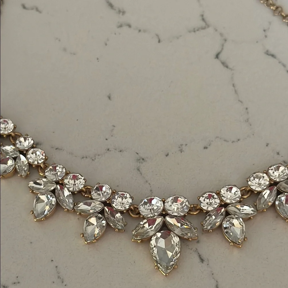 J. Crew Women's Fashion Jewelry Gold Crystal Necklace OS EUC - Picture 5 of 11